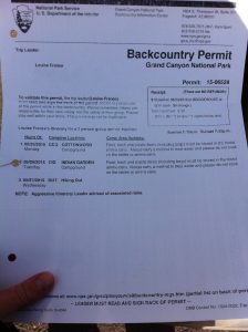 When you hike the grand canyon rim to rim you will need a backcountry permit if you plan to camp overnight in the canyon