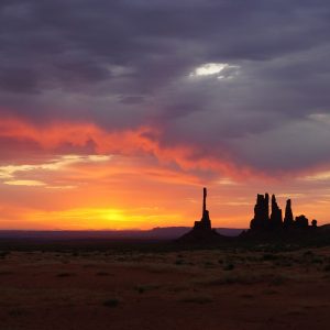 sunrise at monument valley