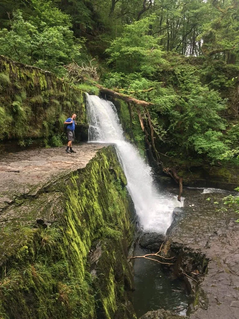 Sgwd Clun-Gwyn is the firs waterfall on the four waterfalls walk