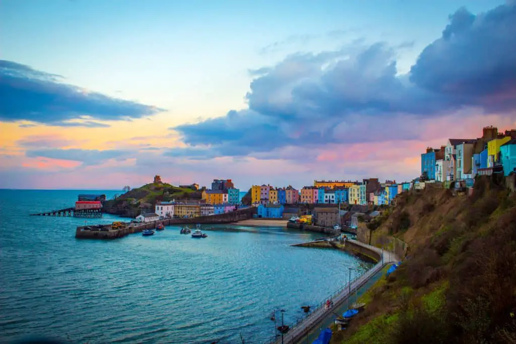 Tenby Harbour at sunset