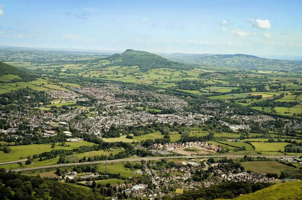 Ysgyryd Fawr with Abergavenny in the foreground