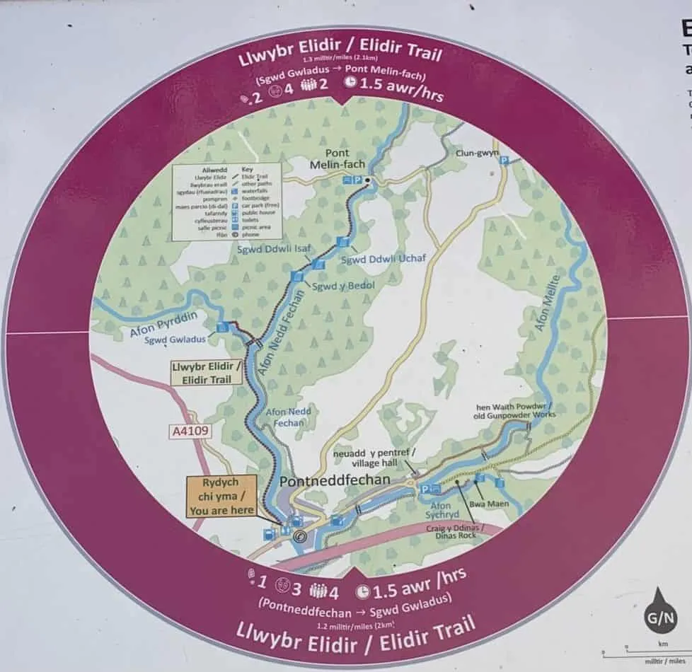 A map of the Elidir Trail