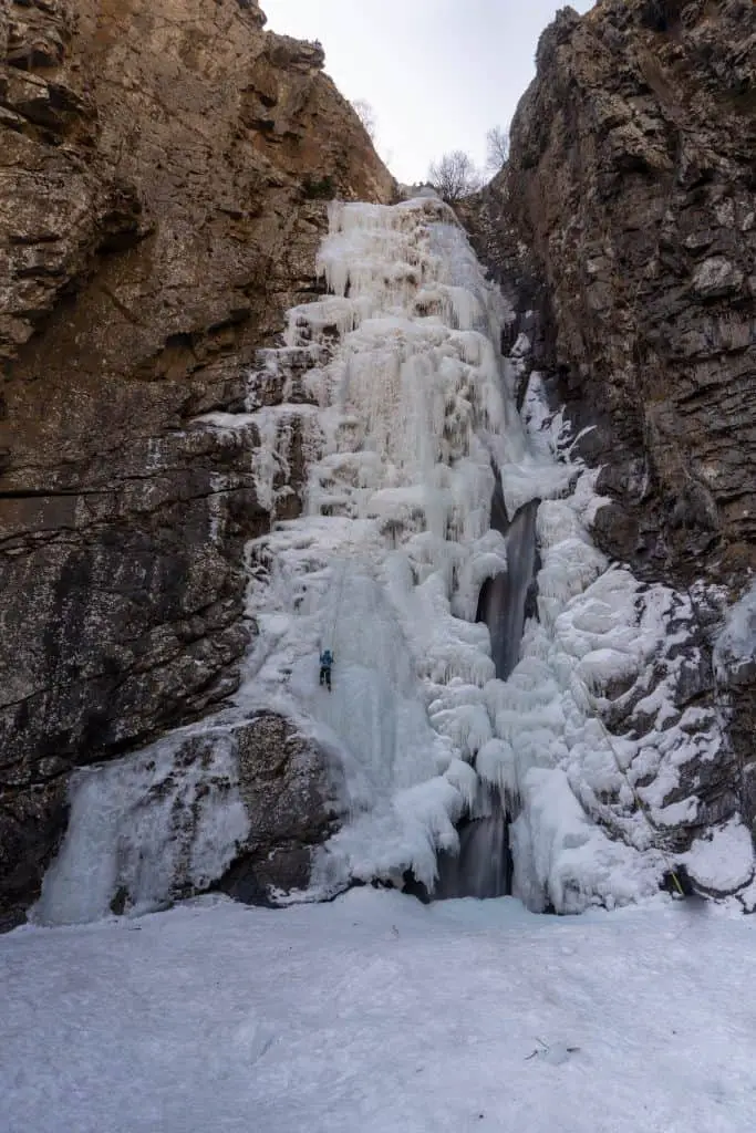 Ice climbing on the Georgian Military Highway 