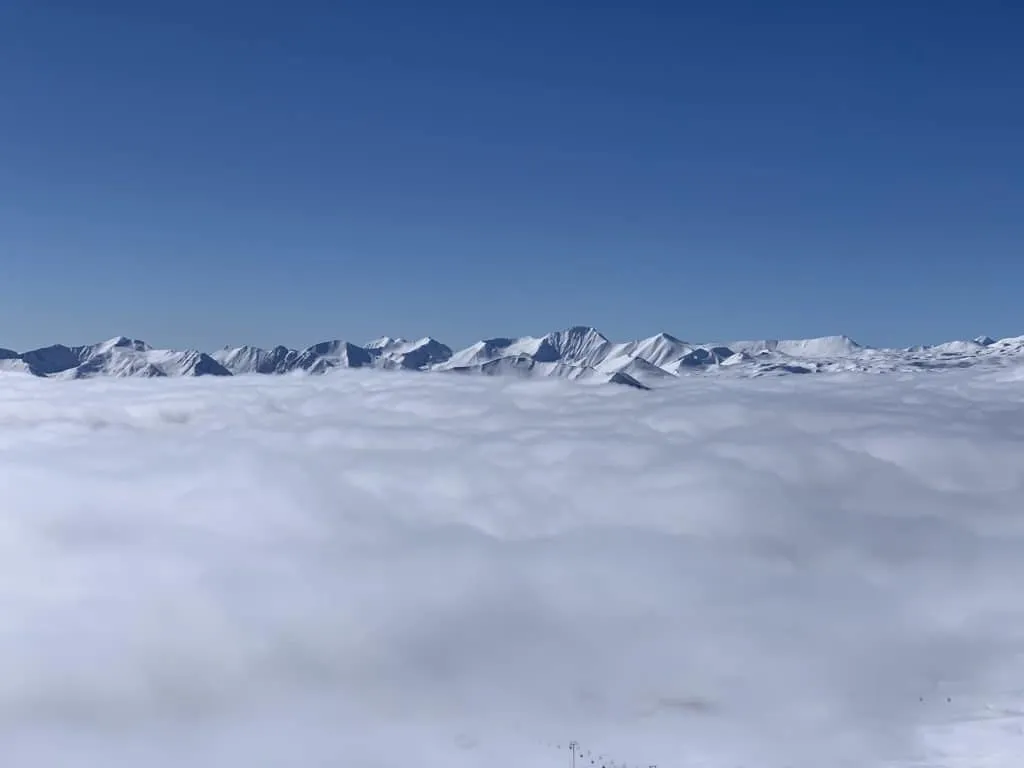 Gudauri ski resort Georgia during a cloud inversion