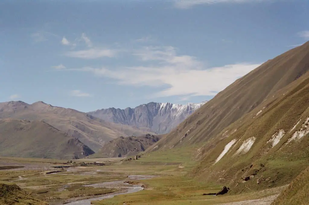The travertines at Truso are a unique thing to see in Kazbegi
