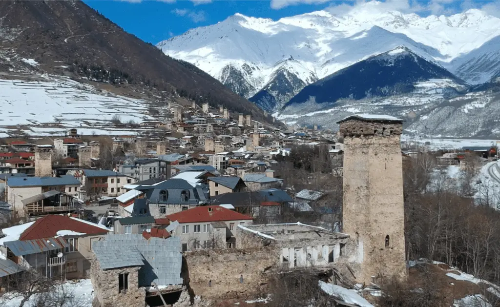 Mestia is famed for its guard towers 