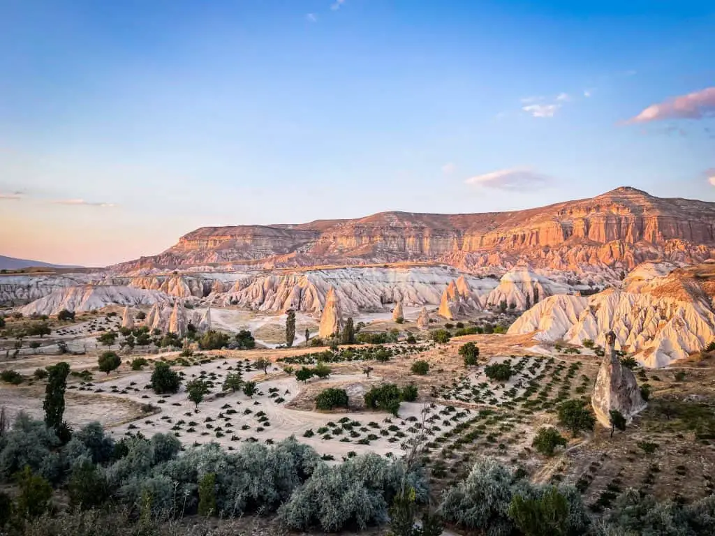Sunset over Rose Valley is a memorable experience in Cappadocia