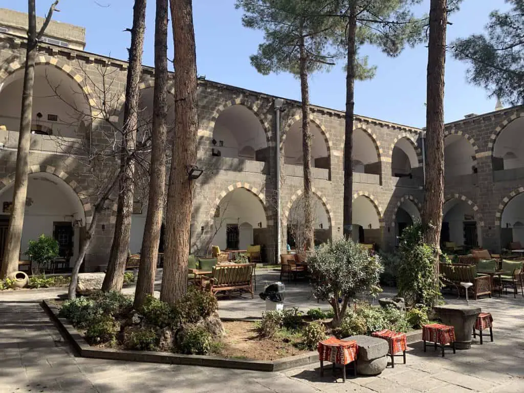 Eating in an old caravanserai is a must-do on a visit to Diyarbakir