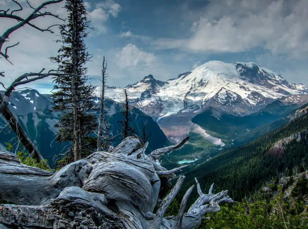 Mount Rainier has the most glaciated peak in the national parks of the west coast