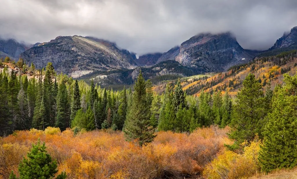 Rocky Mountain National Park is one of the best national parks to visit in October for fall colours
