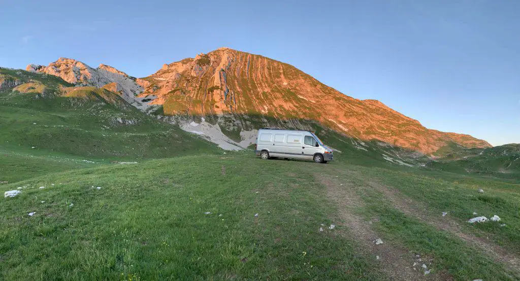 Our camper van in Montenegro
