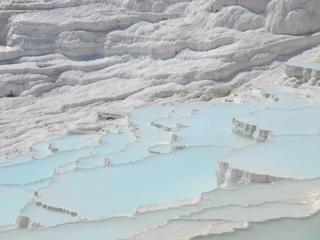 The Pammukale travertines is a popular destination in Turkey