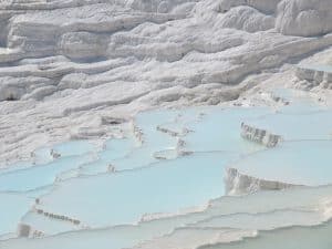 The Pammukale travertines is a popular destination in Turkey