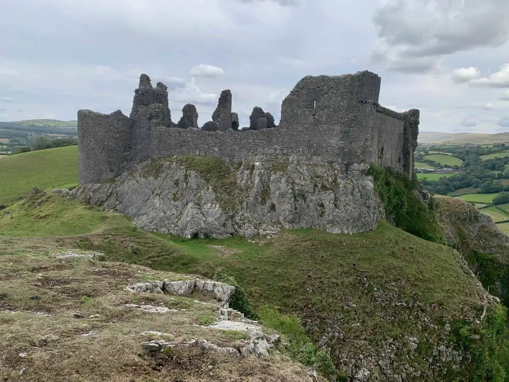 Carreg Cennen Castle in the western edge of Bannau Brycheiniog