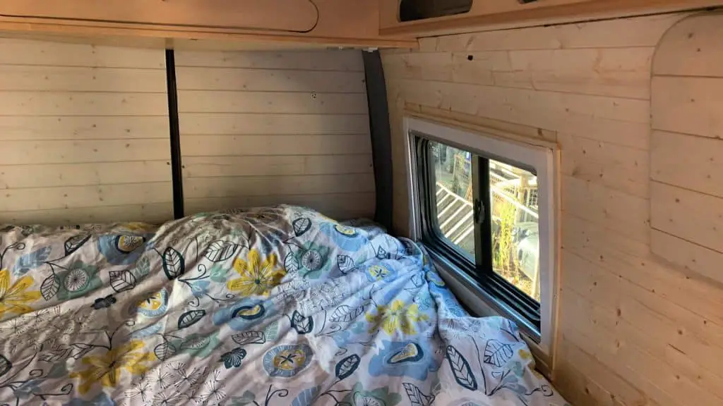 Camper windows often come fitted with blinds and mosquito nets