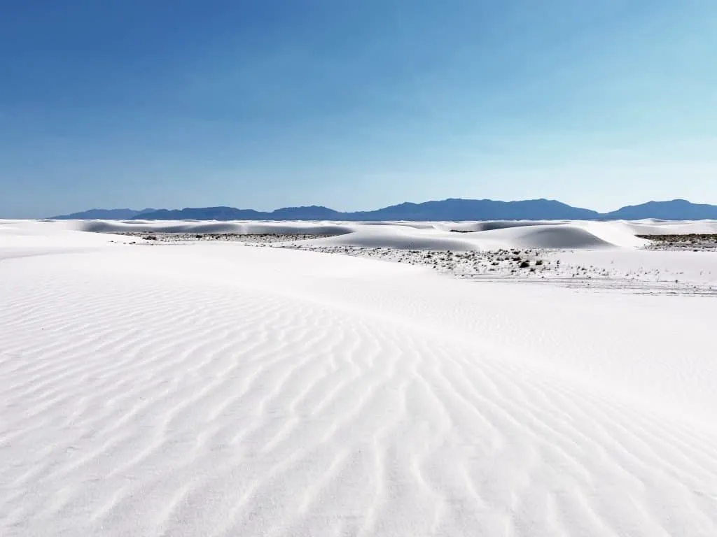 The pristine white sand at White Sands NP make this a beautiful national park of the Southwest to visit