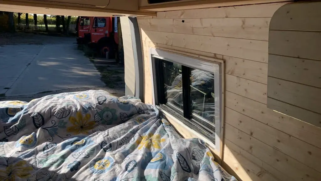 Our finished and fitted camper window