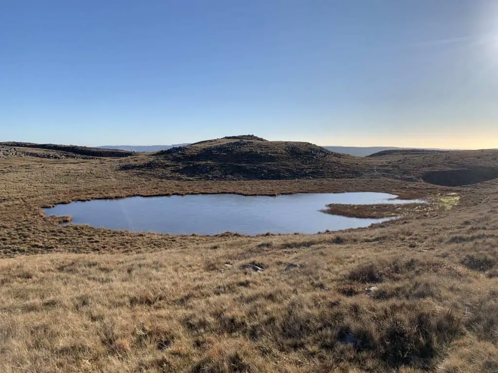 A small lake on the walk to the Wellington Bomber crash site