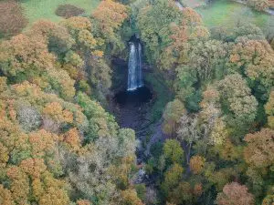 Henryd waterfall in South Wales