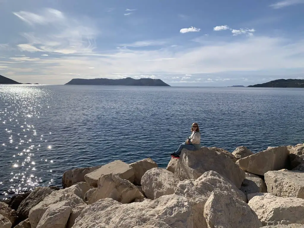 Me at the harbour walls in Kas