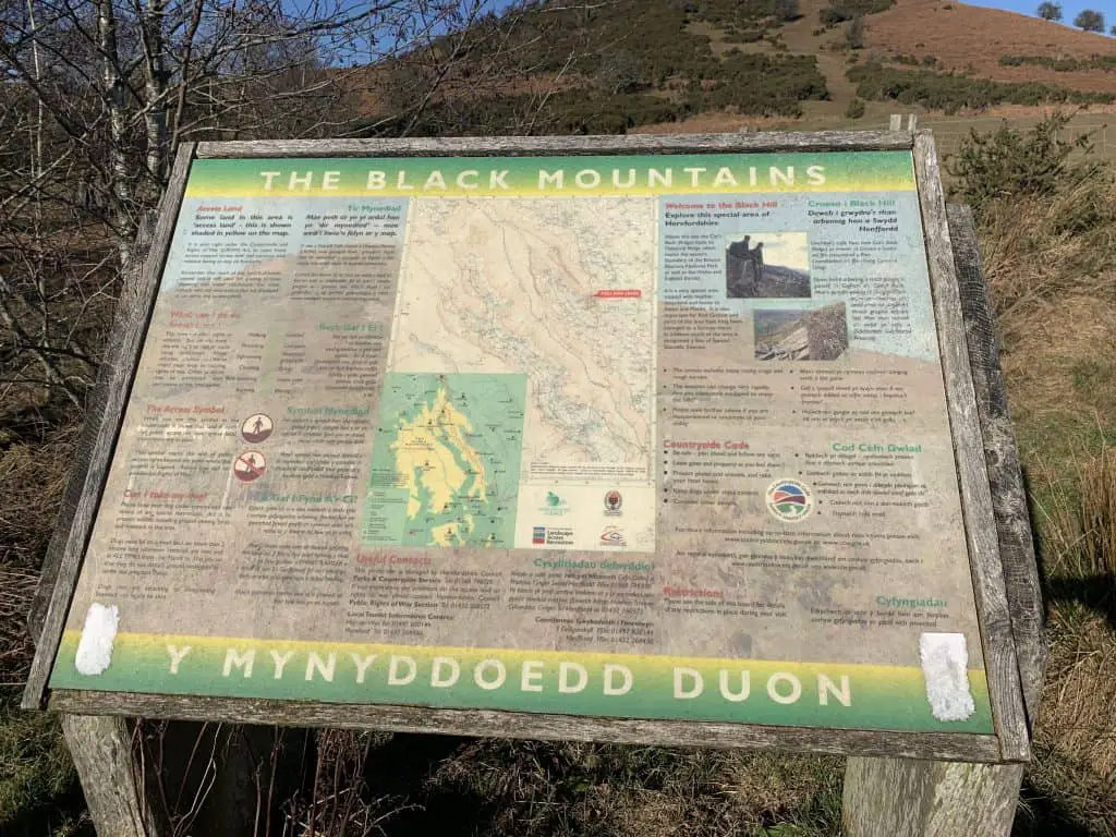 Info board at Black Hill car park