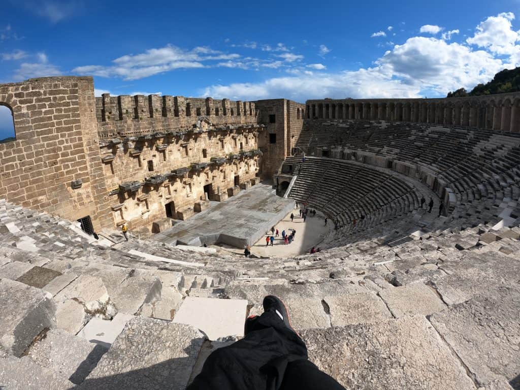 The intact theatre of Aspendos is an impressive ancient ruin to visit in Turkey