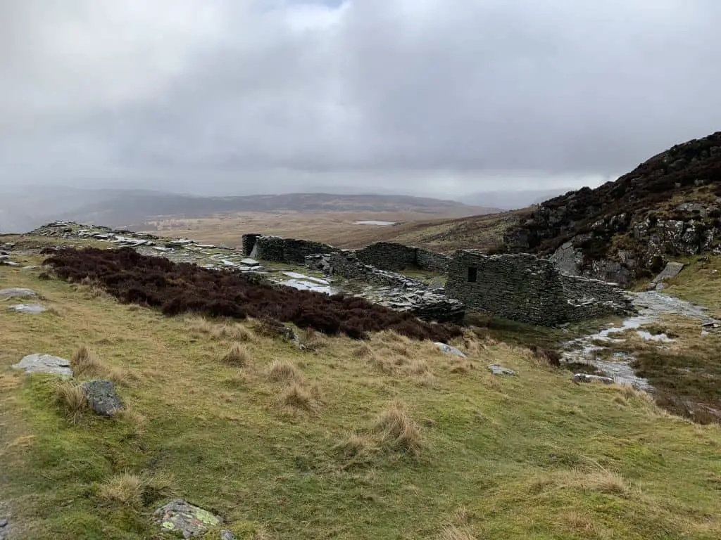 Ruined buildings along the Moel Siabod walking route