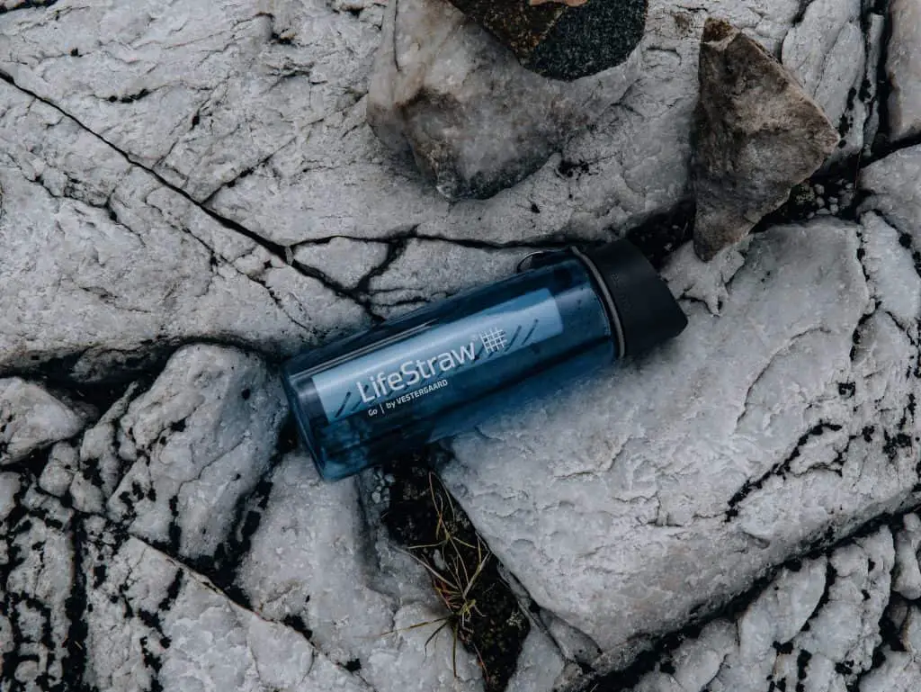 A Lifestraw filtering water bottle