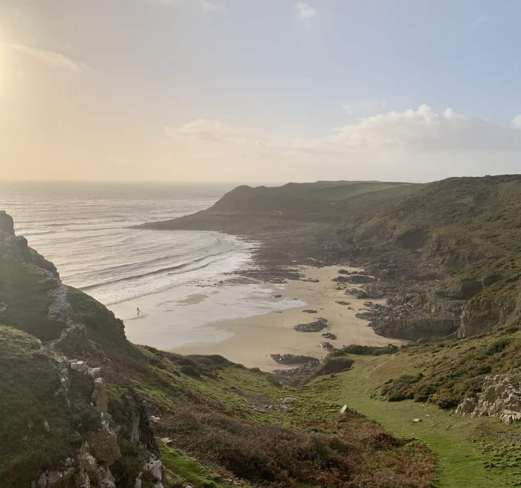 Fall Bay is a secluded beach on the Gower Peninsula 