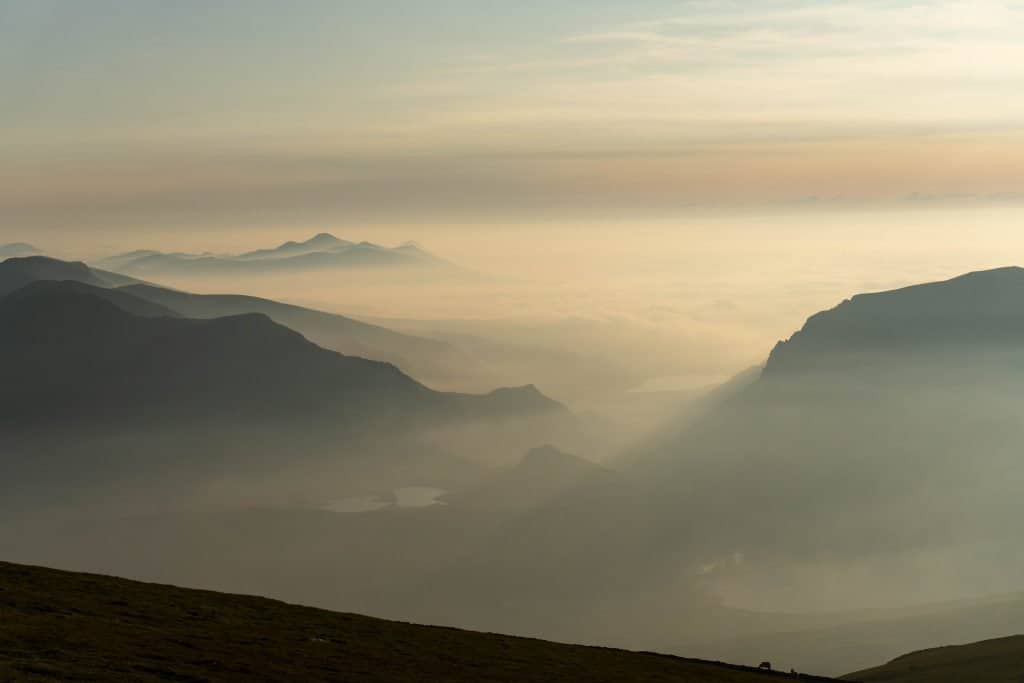 Snowdon is a great place to watch sunset in North Wales
